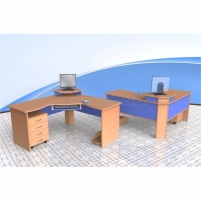 Офисный угловой стол с тумбой ОСП21