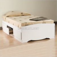 Детская кровать белая с выдвижными ящиками ДКР11