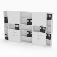 Офисный комплект шкафов со стеллажами для документов ШДК9